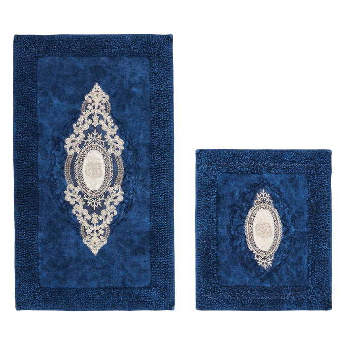 Mijölnir Juego de alfombrillas de baño de 2 piezas Azul oscuro